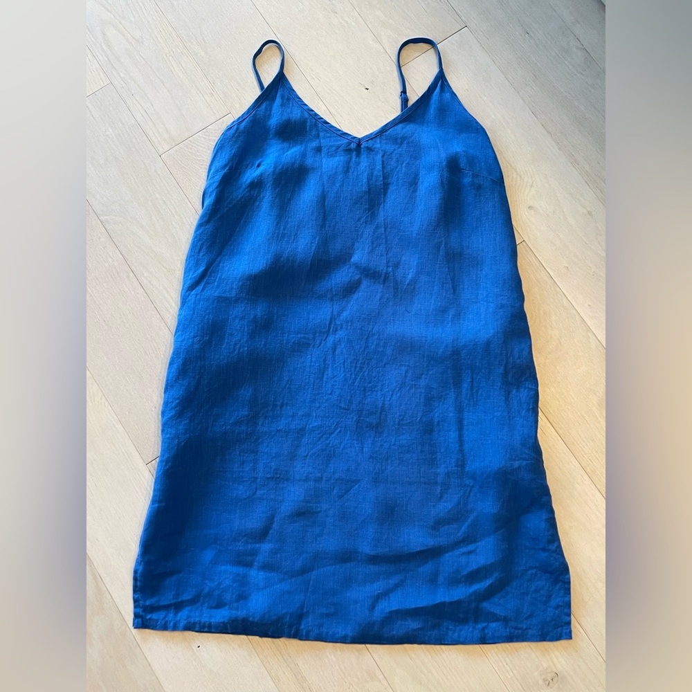 Vikolino Royal Blue Linen Slip Dress Size S